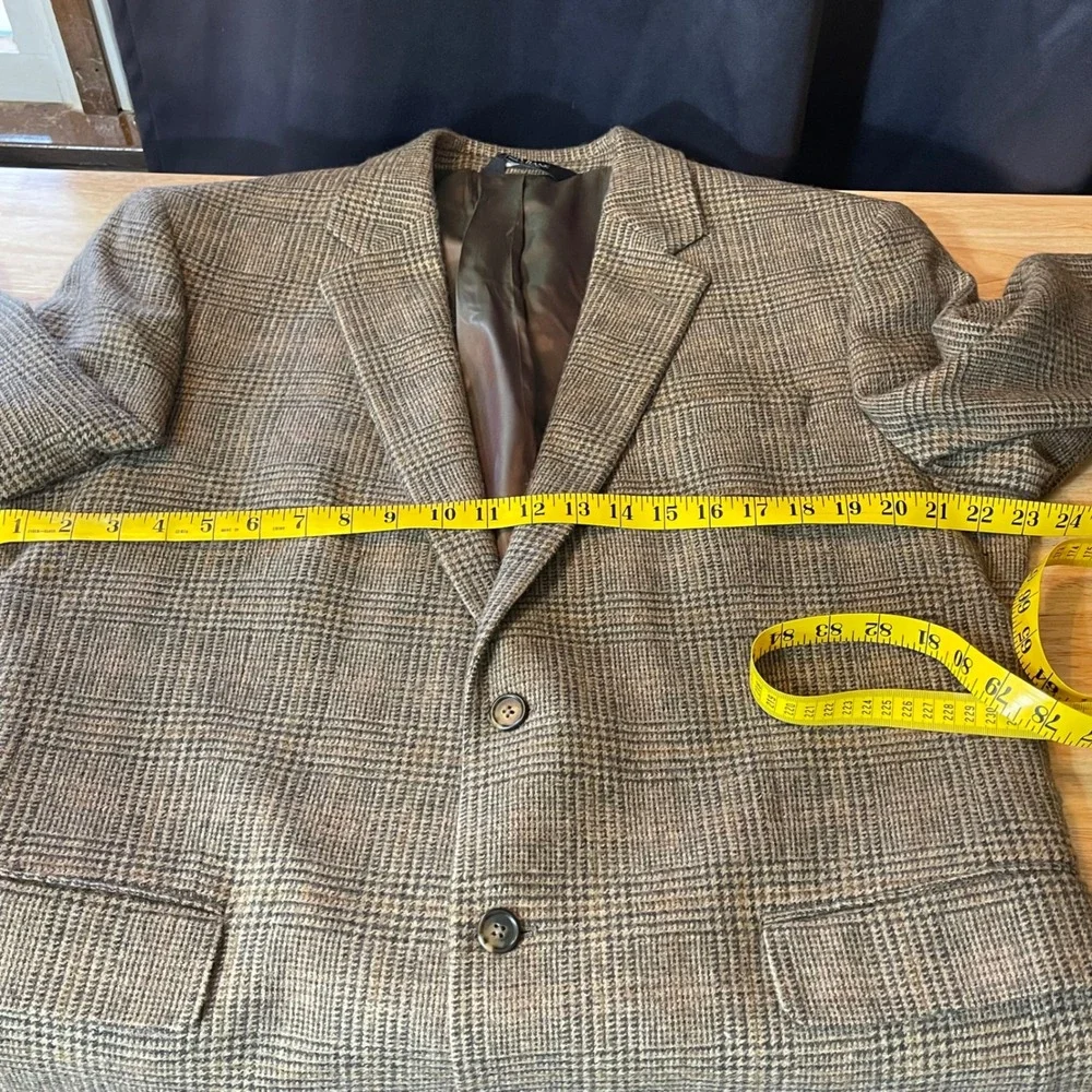 Jos A Bank Mens 43R Brown Plaid 100% Camel Hair 2B‎ Sport Coat Blazer